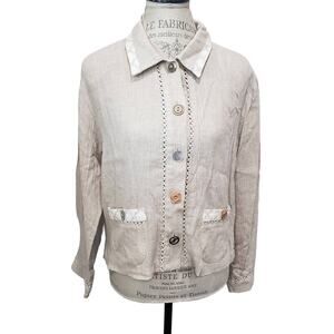 City Girl Petites Tan Unique Button Up Long Sleeved Collared Blouse Shirt